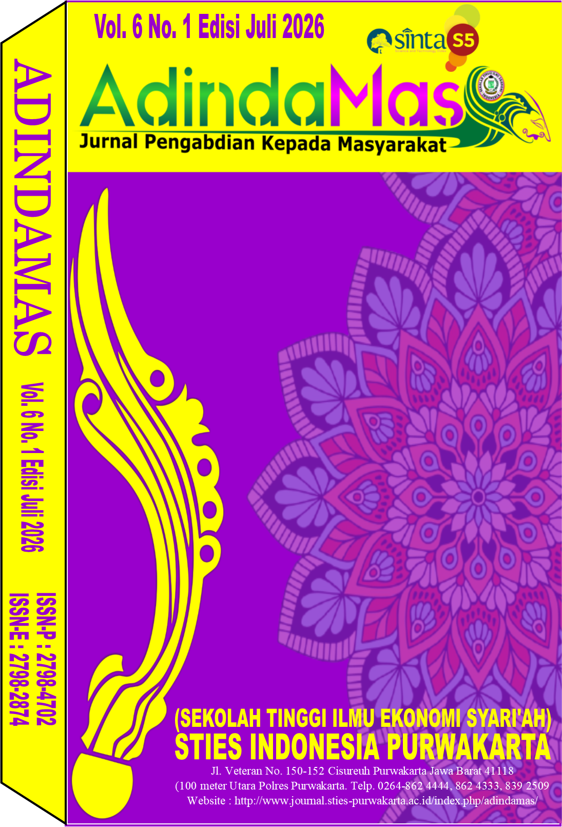 					View Vol. 6 No. 1 (2026): ADINDAMAS: Jurnal Pengabdian Kepada Masyarakat
				